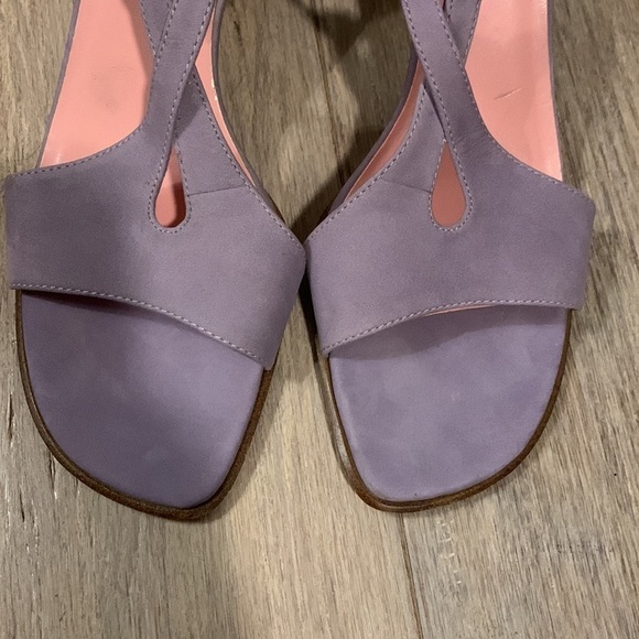 𝅺CIRCA By Joan & David Open Toe Sandal Lilac/ Lavender Suede Size 6.5 - Picture 5 of 10